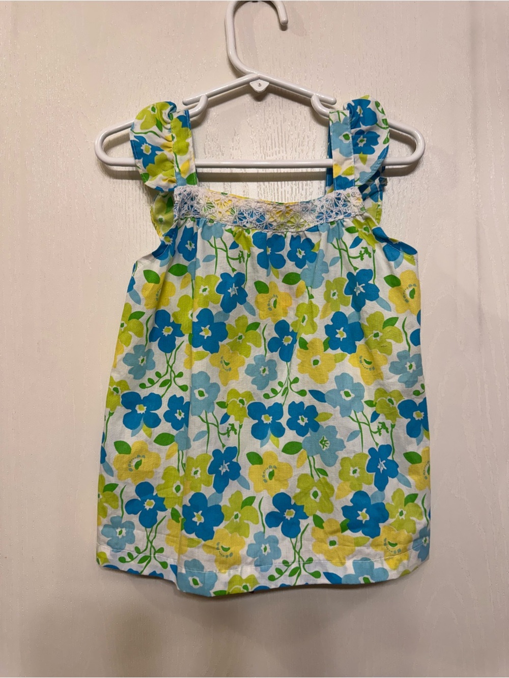 Penelope Mack Girls Size 5 Floral 100% Cotton Ruffle Top